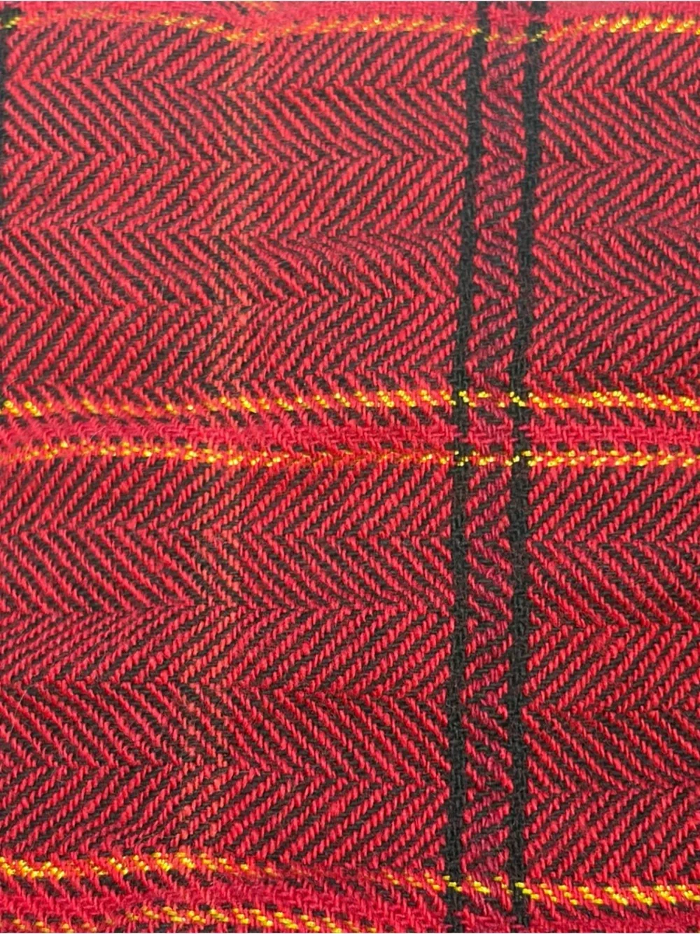 Feline Red Gold Plaid Cropped Full Zip Jacket Detachable Hood Junior Size Large - Picture 9 of 16